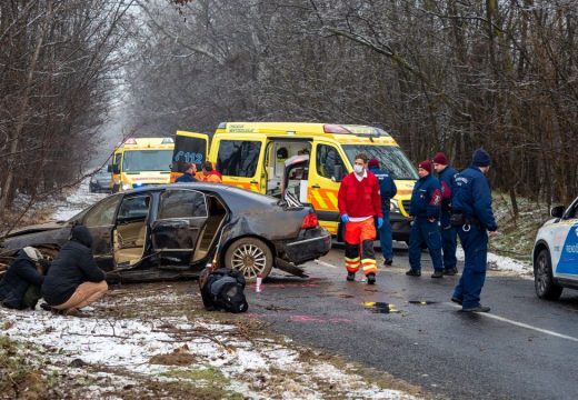 Lesodródott az útról és fának ütközött a gépkocsi, amelyet rendőrök követtek